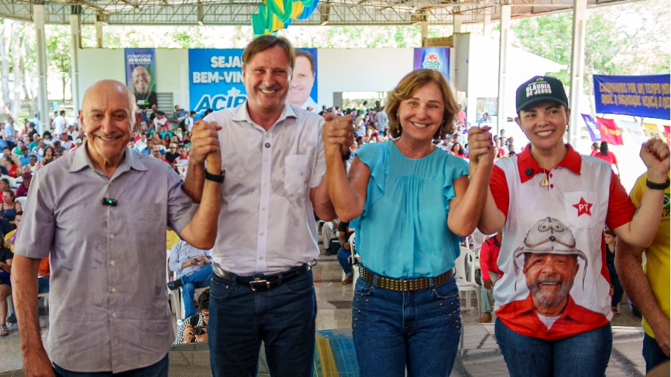 Senador Confúcio Moura, ex-senador Acir Gurgacz, Ana Maria Gurgacz e Cláudia de Jesus
